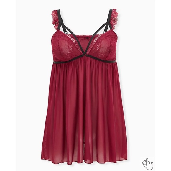 torrid Other - NEW Torrid 3 Berry Lace & Mesh Strappy Wireless Babydoll
